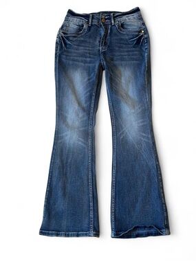 Mid-Rise Women's Blue Flare Jeans